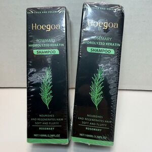 Hoegoa Rosemary Hydrolyzed Keratin Shampoo 2 Pack 100ml Volumizing Strengthening